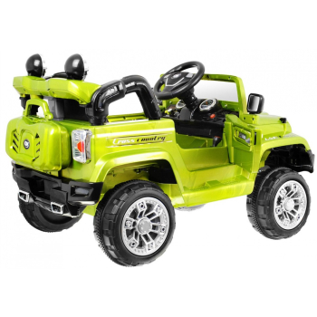 Autko terenowe JJ na akumulator dla dzieci Zielony + Pilot + Schowek + Światła + Audio